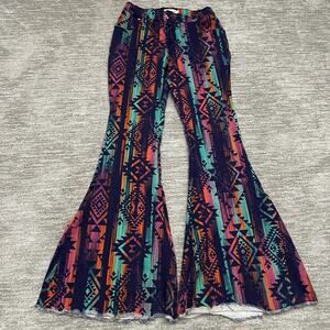 Ranch Dressn Pants Womens 10 Colorful Aztec Flare Bell Bottom Southwestern